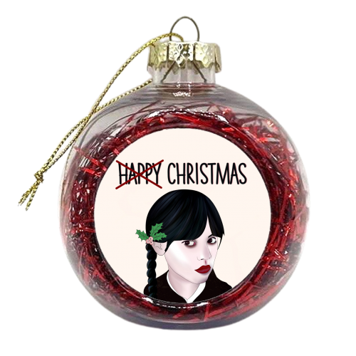 Wednesday Addams Fan Art - Christmas Special - xmas bauble by Lisa Wardle