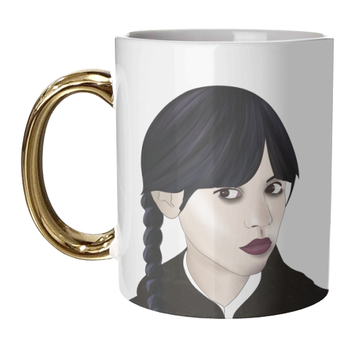 Wednesday Addams Fan Art - unique mug by Lisa Wardle