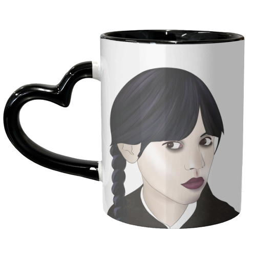 Wednesday Addams Fan Art - unique mug by Lisa Wardle