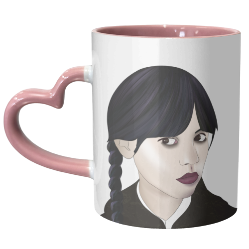 Wednesday Addams Fan Art - unique mug by Lisa Wardle