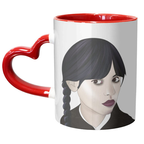 Wednesday Addams Fan Art - unique mug by Lisa Wardle