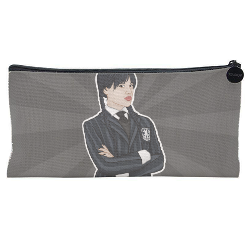 Wednesday Addams - flat pencil case by Loren Grosvenor