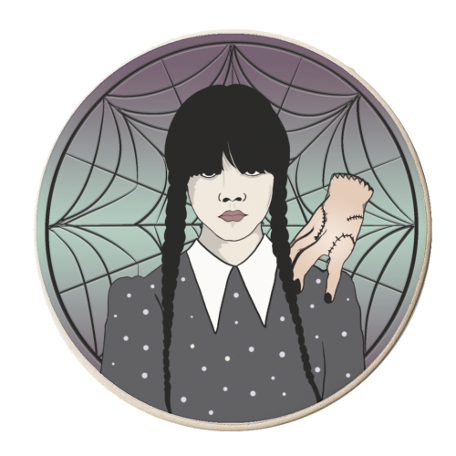 Wednesday Addams - personalised beer coaster by Bite Your Granny