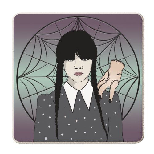 Wednesday Addams - personalised beer coaster by Bite Your Granny