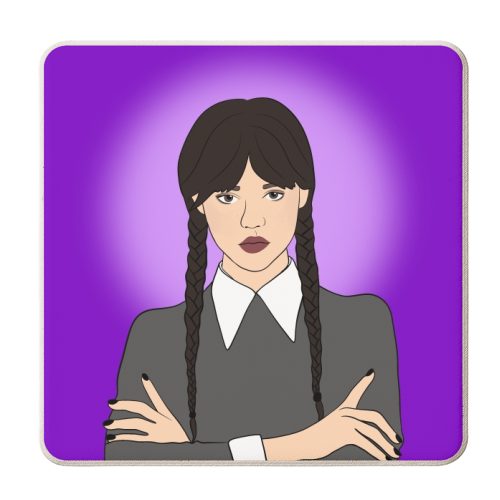 Wednesday Addams - personalised beer coaster by Eloise