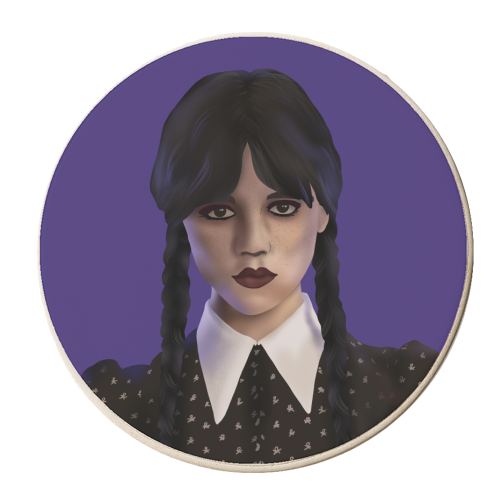 Wednesday Addams - personalised beer coaster by Rock and Rose Creative