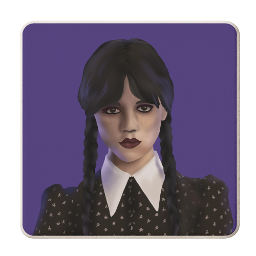Wednesday Addams - personalised beer coaster by Rock and Rose Creative