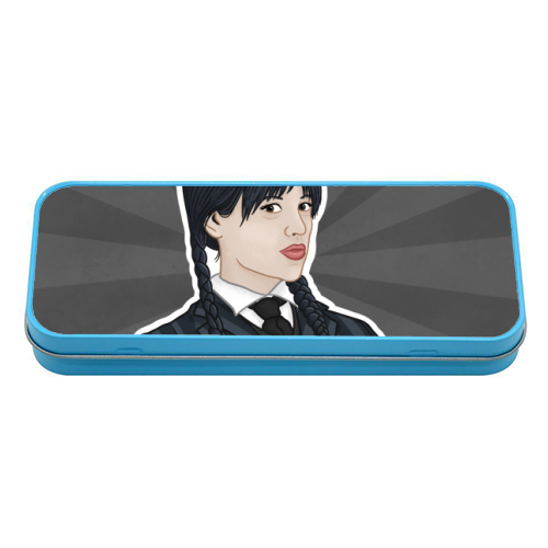 Wednesday Addams - tin pencil case by Loren Grosvenor