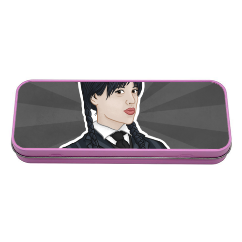 Wednesday Addams - tin pencil case by Loren Grosvenor