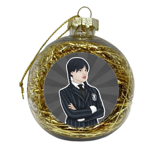 Wednesday Addams - xmas bauble by Loren Grosvenor