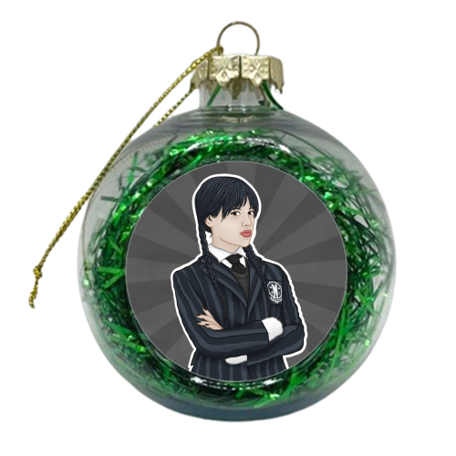 Wednesday Addams - xmas bauble by Loren Grosvenor
