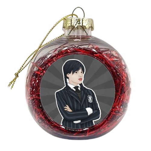 Wednesday Addams - xmas bauble by Loren Grosvenor