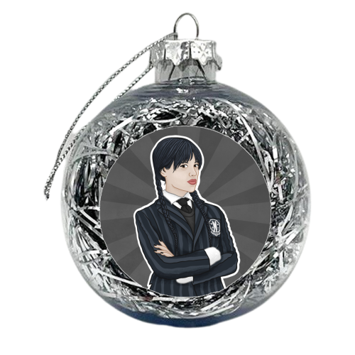 Wednesday Addams - xmas bauble by Loren Grosvenor