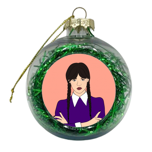 Wednesdays Child Is Full of Woe - xmas bauble by Eloise