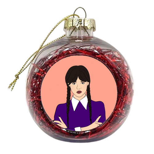 Wednesdays Child Is Full of Woe - xmas bauble by Eloise