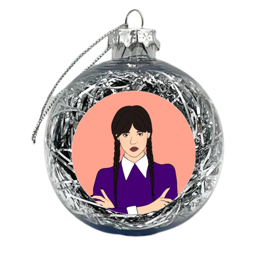 Wednesdays Child Is Full of Woe - xmas bauble by Eloise