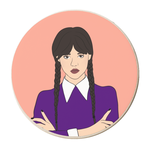 Wednesdays Child Is Full of Woe - personalised beer coaster by Eloise