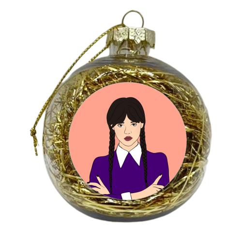 Wednesdays Child Is Full of Woe - xmas bauble by Eloise
