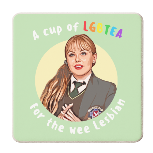 Wee Lesbian - personalised beer coaster by DOLLY WOLFE