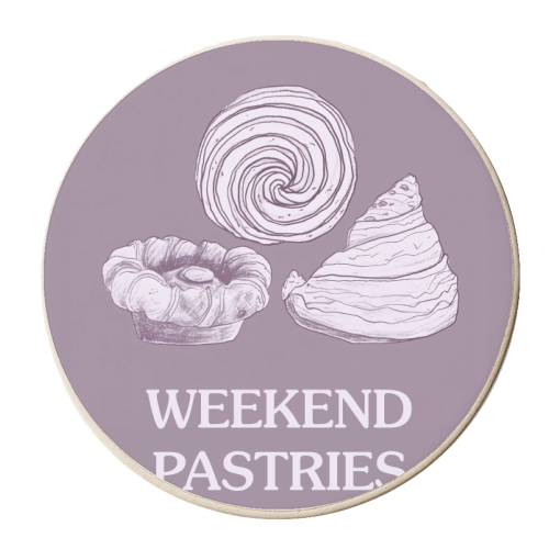 Weekend Pastries - personalised beer coaster by Move Studio