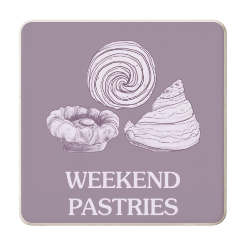 Weekend Pastries - personalised beer coaster by Move Studio