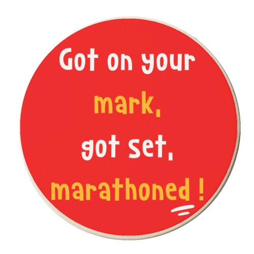 Well Done Marathon Quote - Sporty - personalised beer coaster by Lisa Wardle