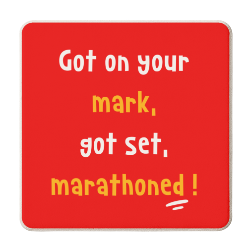 Well Done Marathon Quote - Sporty - personalised beer coaster by Lisa Wardle
