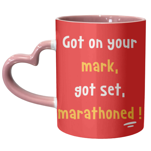 Well Done Marathon Quote - Sporty - unique mug by Lisa Wardle