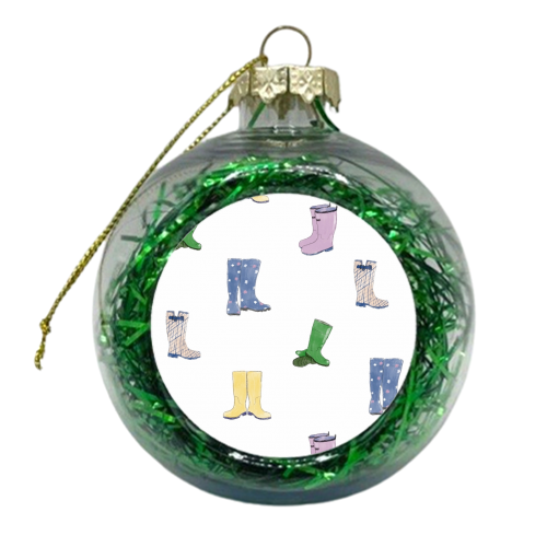 Wellington Boot Pattern - xmas bauble by charlotte blunden