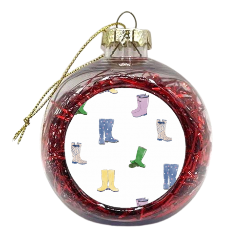 Wellington Boot Pattern - xmas bauble by charlotte blunden