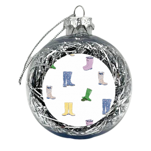 Wellington Boot Pattern - xmas bauble by charlotte blunden