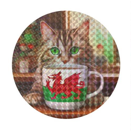 Welsh Cat - Circle Sticker by AP