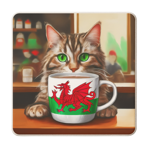 Welsh Cat - personalised beer coaster by AP