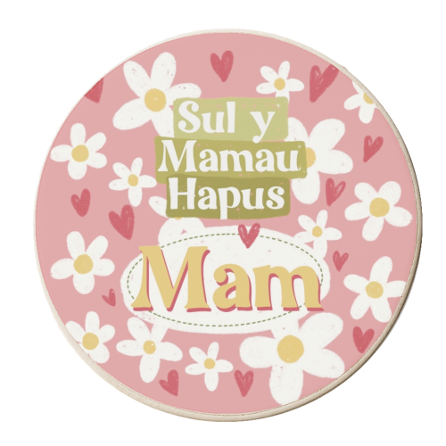Welsh Mother's Day Sul Y Mamau Hapus - personalised beer coaster by Giddy Kipper