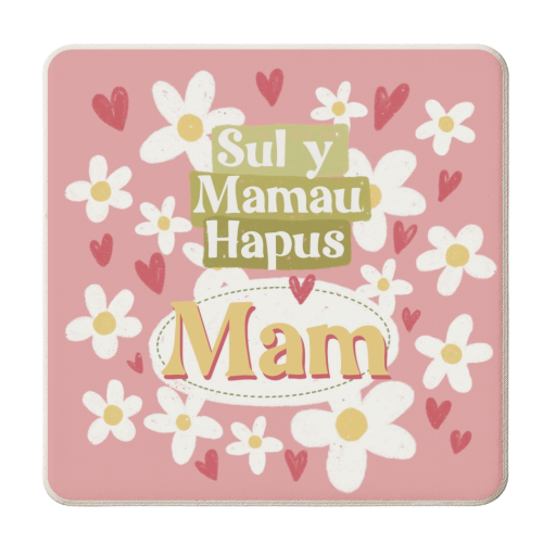 Welsh Mother's Day Sul Y Mamau Hapus - personalised beer coaster by Giddy Kipper