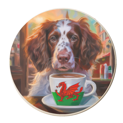 Welsh Springer Spaniel - personalised beer coaster by AP