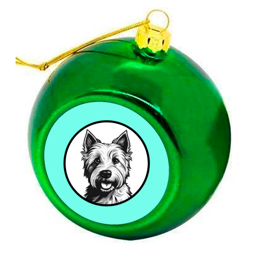 West Highland Terrier Cameo Dog Portrait - colourful christmas bauble by Adam Regester