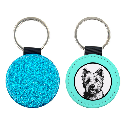 West Highland Terrier Cameo Dog Portrait - keyring by Adam Regester