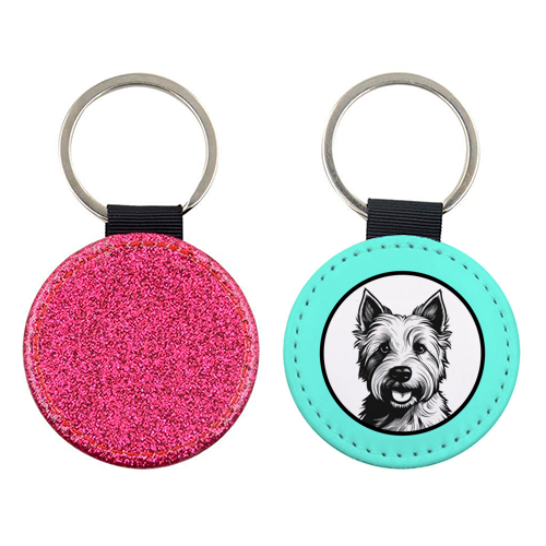West Highland Terrier Cameo Dog Portrait - keyring by Adam Regester
