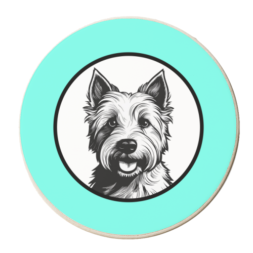 West Highland Terrier Cameo Dog Portrait - personalised beer coaster by Adam Regester