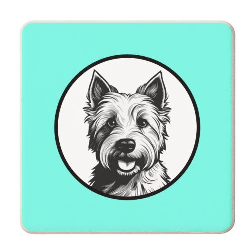 West Highland Terrier Cameo Dog Portrait - personalised beer coaster by Adam Regester