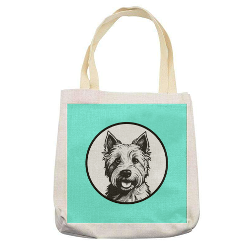 West Highland Terrier Cameo Dog Portrait - printed canvas tote bag by Adam Regester