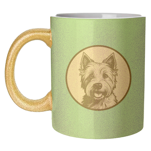 West Highland Terrier Cameo Dog Portrait - unique mug by Adam Regester