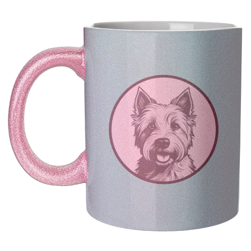 West Highland Terrier Cameo Dog Portrait - unique mug by Adam Regester