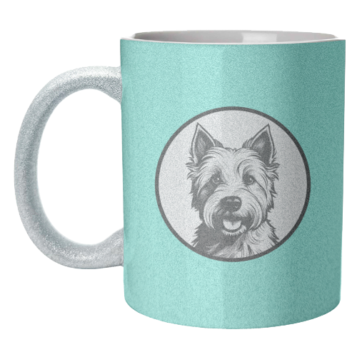 West Highland Terrier Cameo Dog Portrait - unique mug by Adam Regester