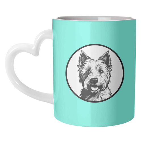 West Highland Terrier Cameo Dog Portrait - unique mug by Adam Regester