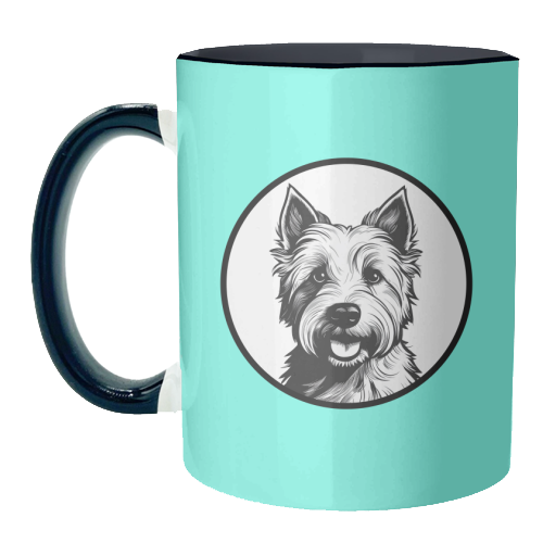 West Highland Terrier Cameo Dog Portrait - unique mug by Adam Regester