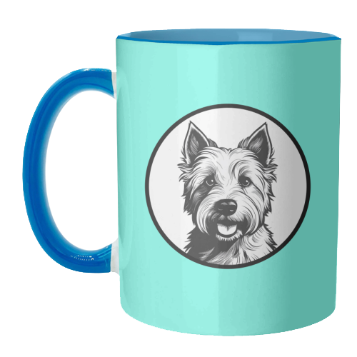 West Highland Terrier Cameo Dog Portrait - unique mug by Adam Regester