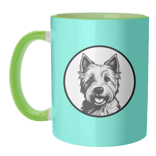 West Highland Terrier Cameo Dog Portrait - unique mug by Adam Regester