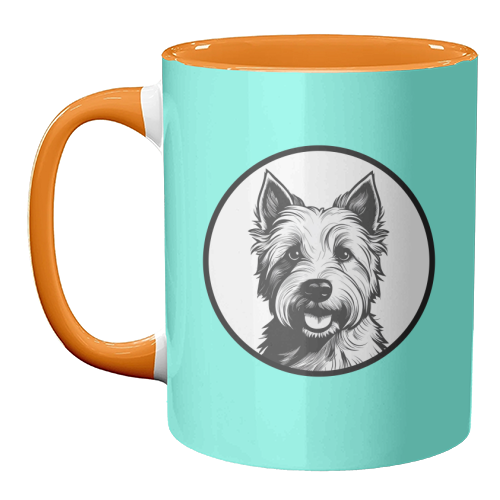 West Highland Terrier Cameo Dog Portrait - unique mug by Adam Regester